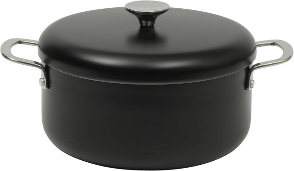 Sur La Table Kitchen Essentials Potluck Porch 5 Quart Aluminum Dutch Oven Pot W/Aluminum Lid PFA FREE Ceramic Interior Cookware Pot - Induction - Black1