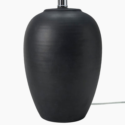 Home 23" Black Vintage Distressed Ceramic Pot Table Lamp for Bedroom, Living Room, End Table, with White Tapered Drum Shade9