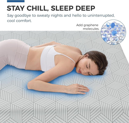 Medium Queen Mattress 12 Inch Memory Foam Mattress Queen Size Bed in a Box for Back Pain Relief and Cool Sleep with Gel Foam and Removeable Fiberglass Free Cover, Certipur-Us Certified3