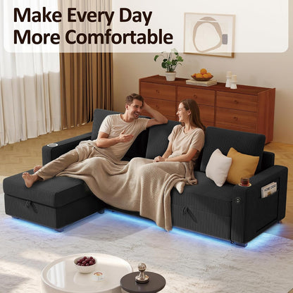 80" Sectional Sleeper Sofa Bed Pull Out Couches for Living Room12