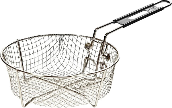 Silver Nickel-Plated Deep Fry Basket, 9 Inches | Steel Deep Fry Basket for Deep Frying in Cast Iron Dutch Ovens & Deep Skillets, Holds Food Securely1