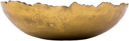8.75” Gold Moon Decorative, Asymmetrical Torn, Hammered Metal Centerpiece Bowl with Sculpted Edges3