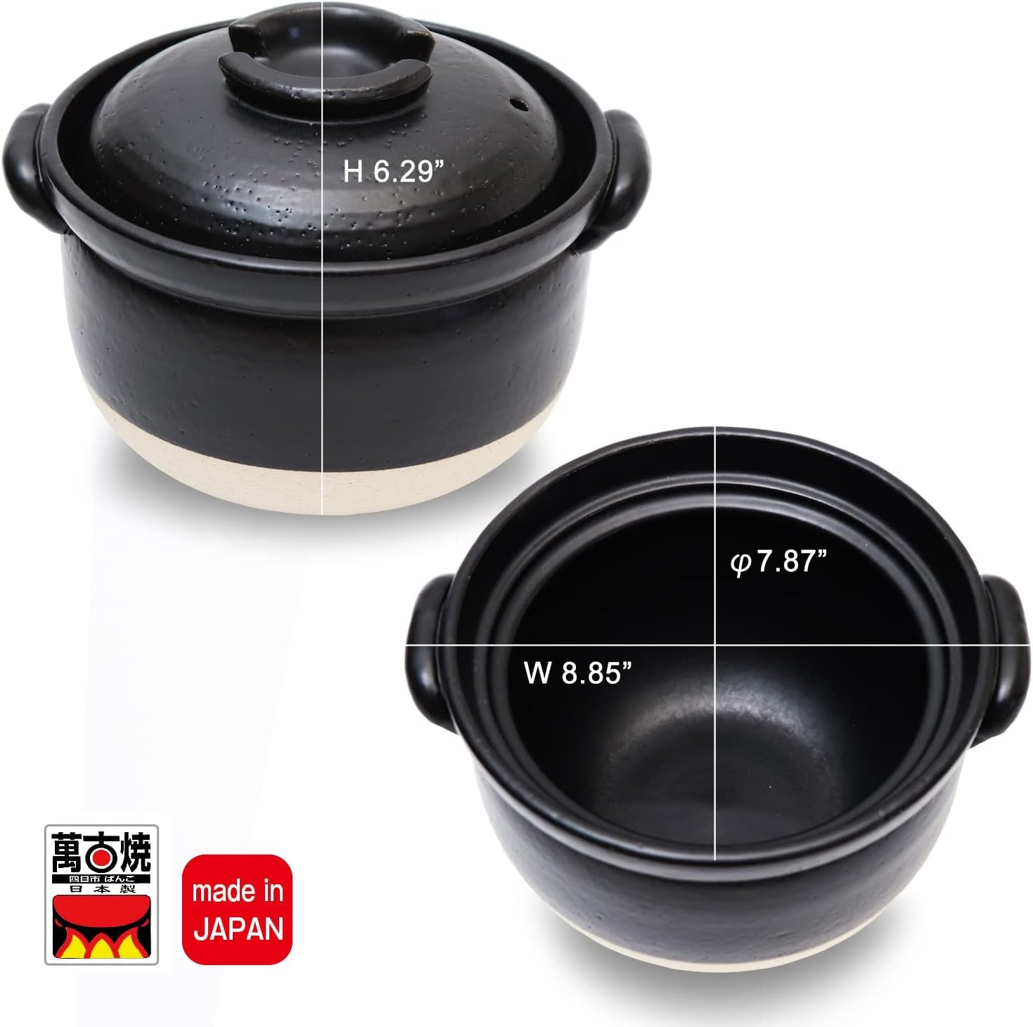 donabe-clay-rice-cooker-pot-casserole-japanese-style-made-in-japan-for-2-to-3-cups-with-double-lids-microwave-safe