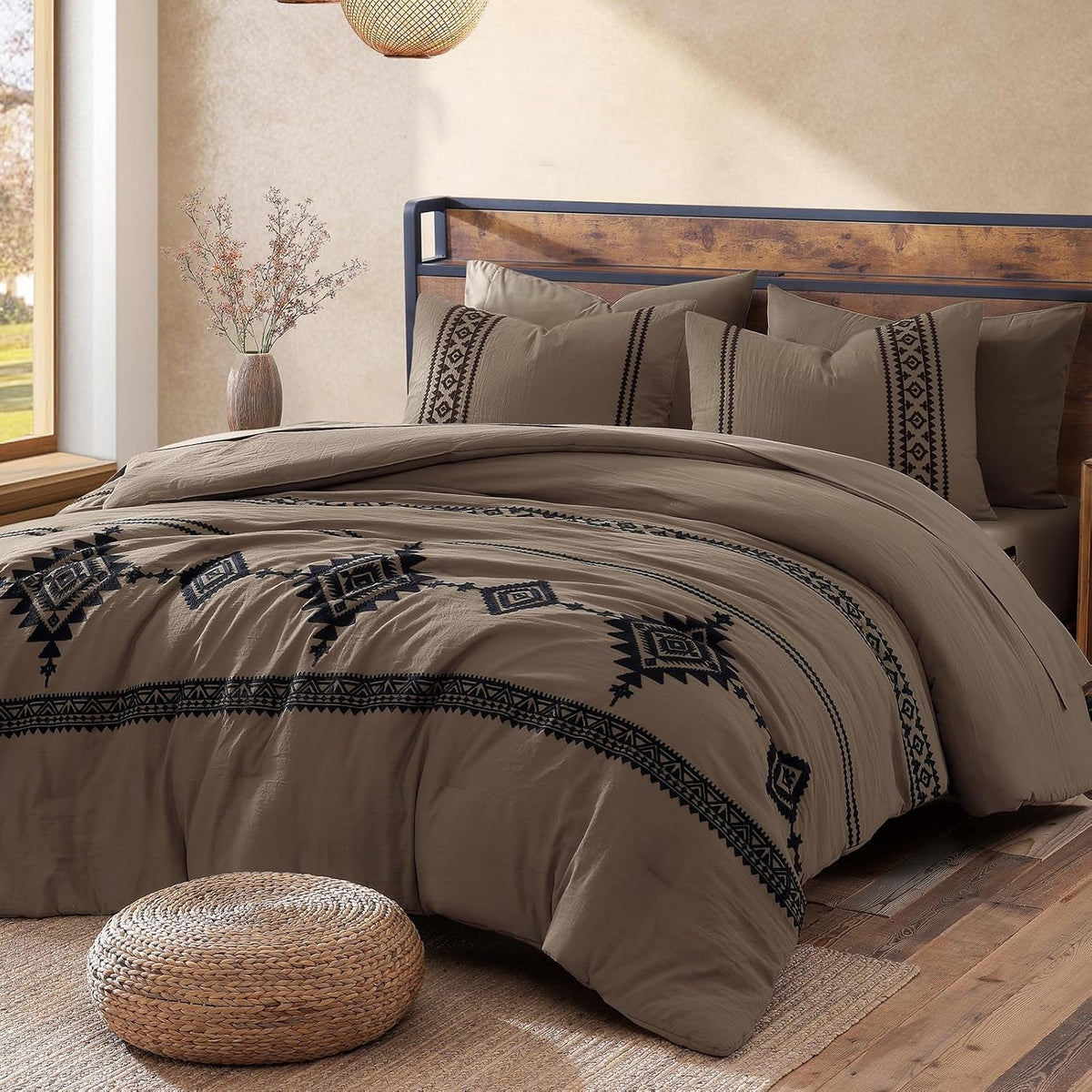 embroidery-queen-comforter-set-7-pieces-taupe-grey-bed-in-a-bag