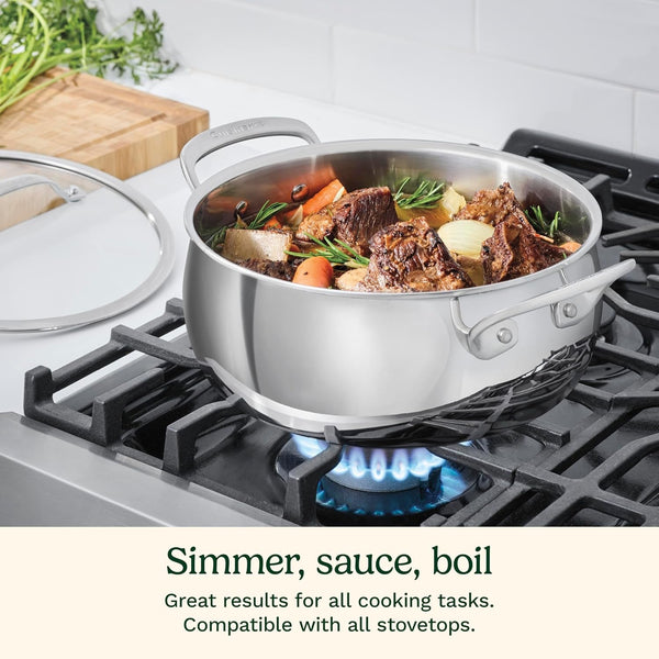 Pureclad™ Triple Ply Stainless Steel 4.5 Qt. Dutch Oven W/Cover, PCT3545-247