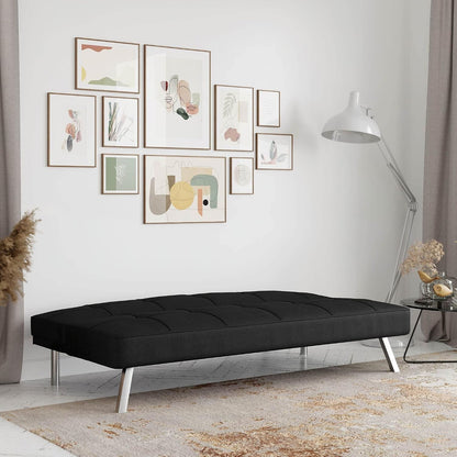 ® Rane Futon Sofa Bed 66.1", 3-In-1 Convertible Couch Sleeper for Small Spaces, Tufted Back, Twin Size Guest Bed, Black Woven Fabric7