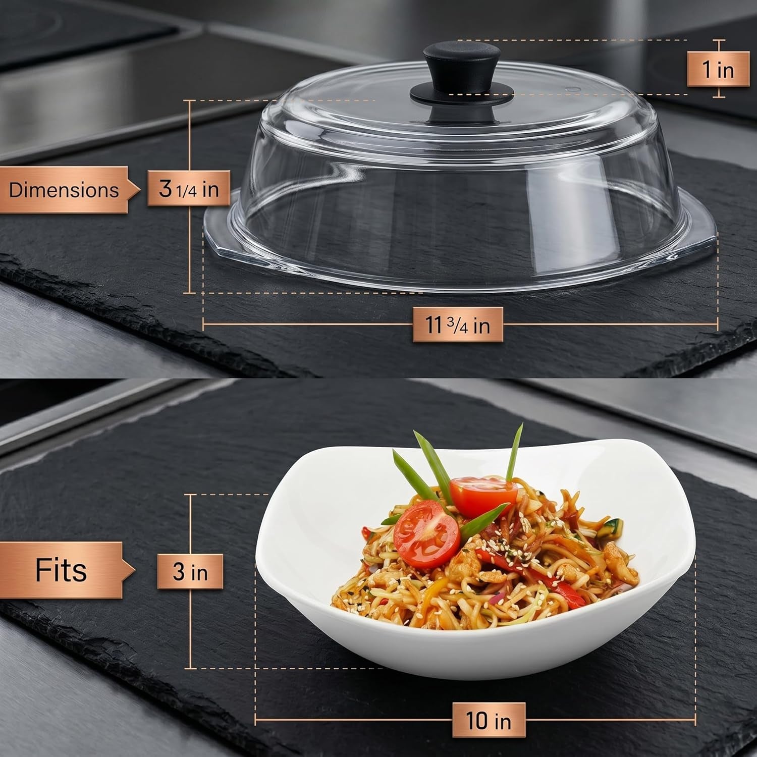 microwave-tall-glass-plate-cover-splatter-guard-lid-with-easy-grip-silicone-handle-knob-100-food-grade-bpa-free-and-dishwasher-safe-10-inch-black