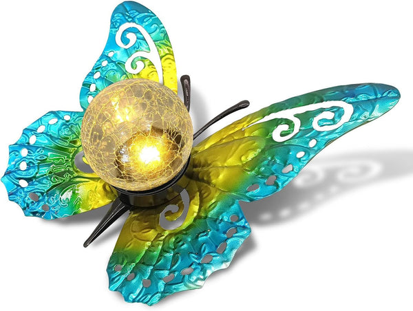 Solar Lights Outdoor Garden Metal Butterfly Decoration2