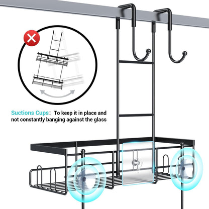 Over the Door Shower Caddy Hanging: No Drill Rustproof Shower Organizer3