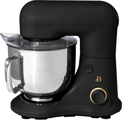 5.3 Qt Stand Mixer, 300W Electric Kitchen Mixer with 12 Speeds, Tilt Head Design, Stainless Steel Bowl, Dough Hook Whisk Beater Splash Guard (Black Sesame)1