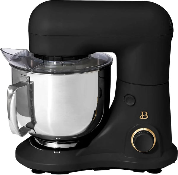 5.3 Qt Stand Mixer, 300W Electric Kitchen Mixer with 12 Speeds, Tilt Head Design, Stainless Steel Bowl, Dough Hook Whisk Beater Splash Guard (Black Sesame)1