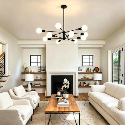 12-Light Height Adjustable Sputnik Chandelier6