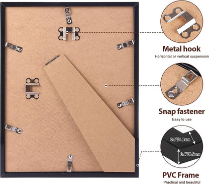 8.5X11 Picture Frame Set of 6 with Plastic Cover, PVC, Black5