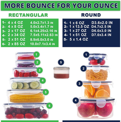 50 Pcs Large Food Storage Containers with Lids Airtight-85 OZ to Small Containers-Total 526OZ Stackable Kitchen Set -BPA Free Leak Proof Containers- Freezer Microwave Safe2
