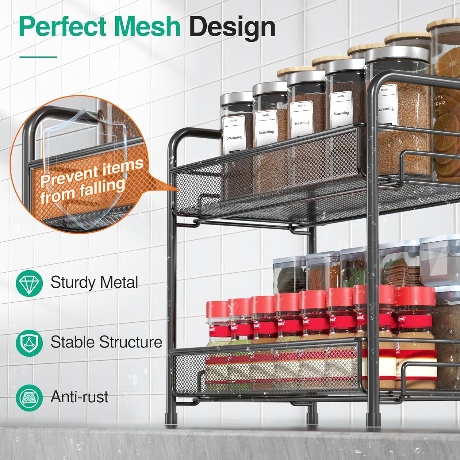 spice-rack-organizer-for-countertop-2-tier-foldable-metal-rust-proof-standing-large-seasoning-storage-shelf-with-guardrail-and-mesh-design-for-kitchen-cabinet-bathroom-living-room-pantry-black