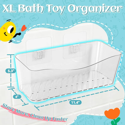 2 Pack Bath Toy Storage Holder, Clear Bath Toy Organizer (2 US Gal)2