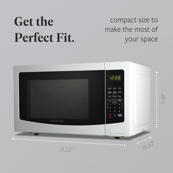 1.1 Cu. Ft. Countertop Microwave Oven – 1000 Watts Power, Auto Cook Settings, Defrost, Easy Clean and Child Safety Lock - White4