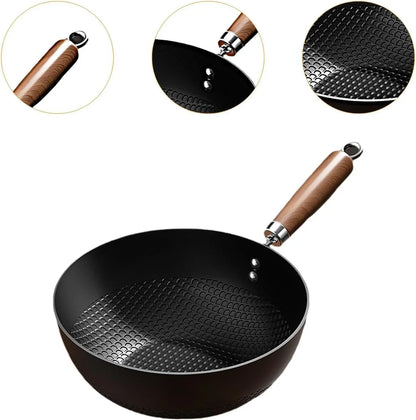 Iron Wok Pan Stir Fry Pan,Easy to Clean,Small Chinese Wok,Cookware for Stir Frying Boiling Cooking for Induction Electric Gas, 26Cm4