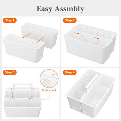 Portable Shower Caddy, Plastic Basket Organizer, 1 Pack, White7