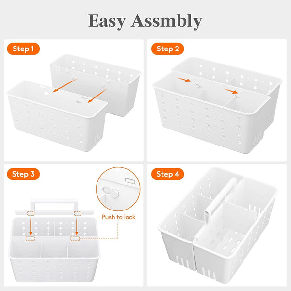 Portable Shower Caddy, Plastic Basket Organizer, 1 Pack, White7
