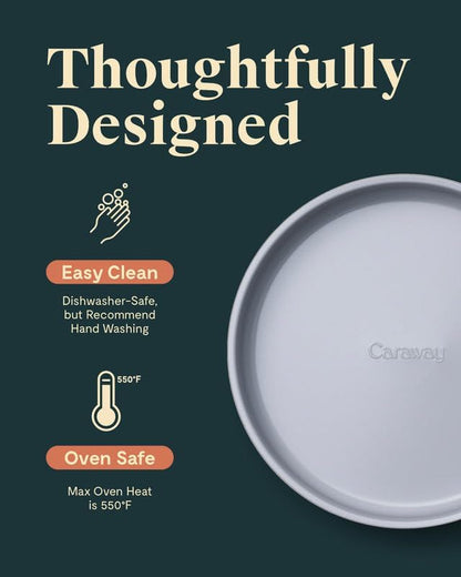 Caraway Non-Stick Ceramic-Coated 9" Circle Pan | Naturally Slick Ceramic Coating, Non-Toxic, PTFE and PFOA Free, Perfect for Birthday Cakes, Tartes, and More, Navy3