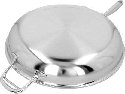 Atlantis Proline 12.6-Inch Stainless Steel Fry Pan with Helper Handle6