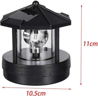Solar Lighthouse, LED Beacon Rotating Garden Lights, Outdoor Smoke Tower Lamp with 2 Solar Panels for Lawn Patio Yard Landscape Lighting Decorative7