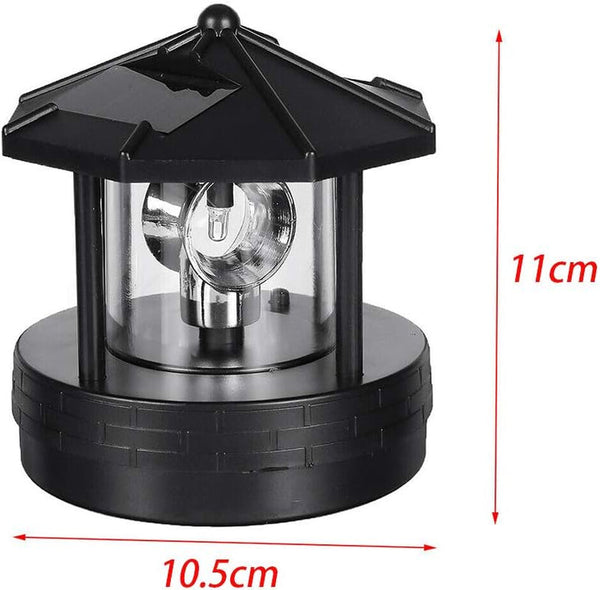 Solar Lighthouse, LED Beacon Rotating Garden Lights, Outdoor Smoke Tower Lamp with 2 Solar Panels for Lawn Patio Yard Landscape Lighting Decorative7