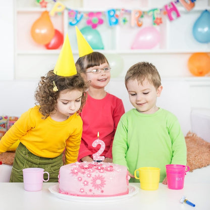 Pink Birthday Candles for Girls, Pink Mouse Cake Topper Decorations, Oh Twodles Birthday Party Supplies, Mini Mouse Cupcake Decor, Cartoon-Themed Items (Number 2)2