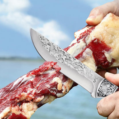 Meat Cleaver, 5.3 Inch Forged Cleaver Kitchen Knives Stainless Steel Hand Meat Knife Fruit Paring Fishing Portable Butcher Boning Knife Cover4