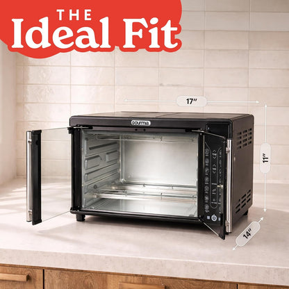 French Door Air Fryer Toaster Oven – 6-Slice Capacity, Fryforce 360°, Digital Display with 17 Cooking Presets, Black9