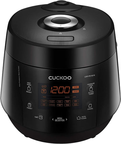 CUCKOO High Pressure Rice Cooker, 20-Cup Cooked, Black, CRP-PK1001S | Large 10-Cup Uncooked Capacity, Nonstick Inner Pot, 16 Menus, 20-26 Minute Turbo White Rice, Auto Clean, Made in Korea1