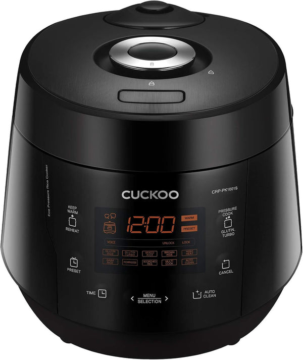 CUCKOO High Pressure Rice Cooker, 20-Cup Cooked, Black, CRP-PK1001S | Large 10-Cup Uncooked Capacity, Nonstick Inner Pot, 16 Menus, 20-26 Minute Turbo White Rice, Auto Clean, Made in Korea1