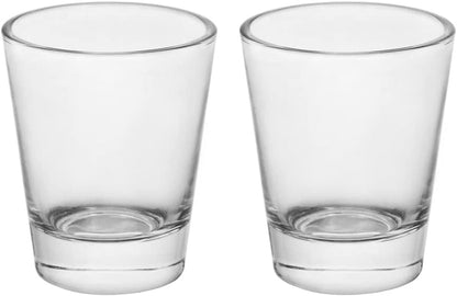 Heavy Base Shot Glasses, 1.5 Oz Sets of Clear Shot Glass (2 Pack), Measuring Cup for Espresso, Liquid, and Wine - Heavy Glass (Glass, 2Pack)1