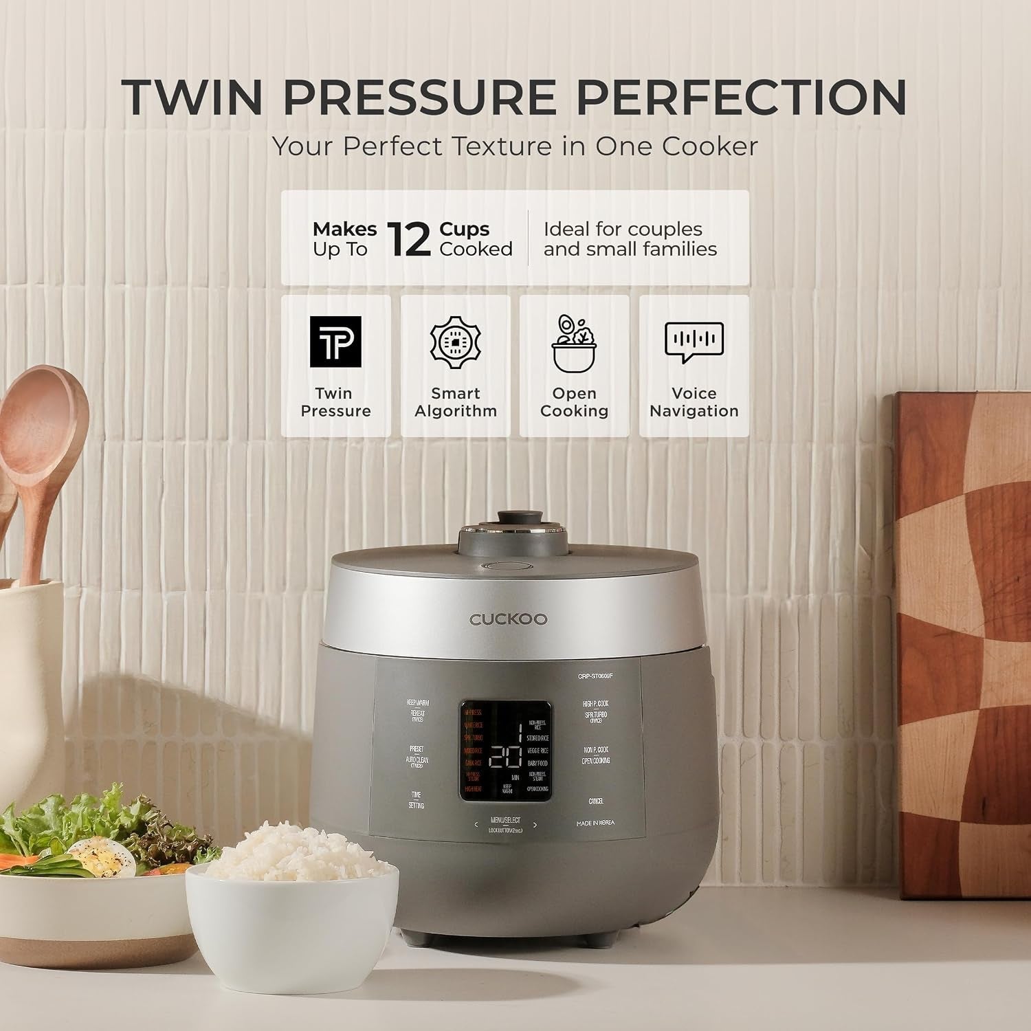 cuckoo-twin-pressure-rice-cooker-12-cup-cooked-gray-crp-st0609fg-6-cup-uncooked-capacity-nonstick-inner-pot-14-cooking-modes-super-turbo-rice-in-14-21-minutes-auto-clean-made-in-korea