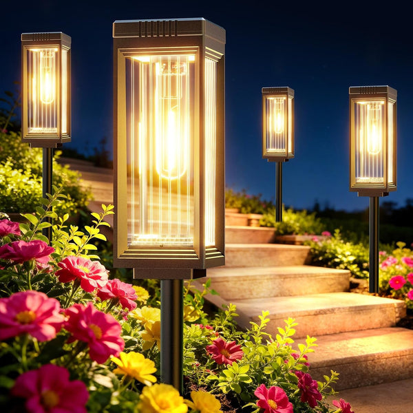 Solar Pathway Lights Outdoor, 8 Pack Upgraded Solar Lights Outdoor Waterproof, Bright up to 15 Hrs Auto On/Off Garden Light for Yard Patio Lawn Path Walkway Driveway outside Decor1