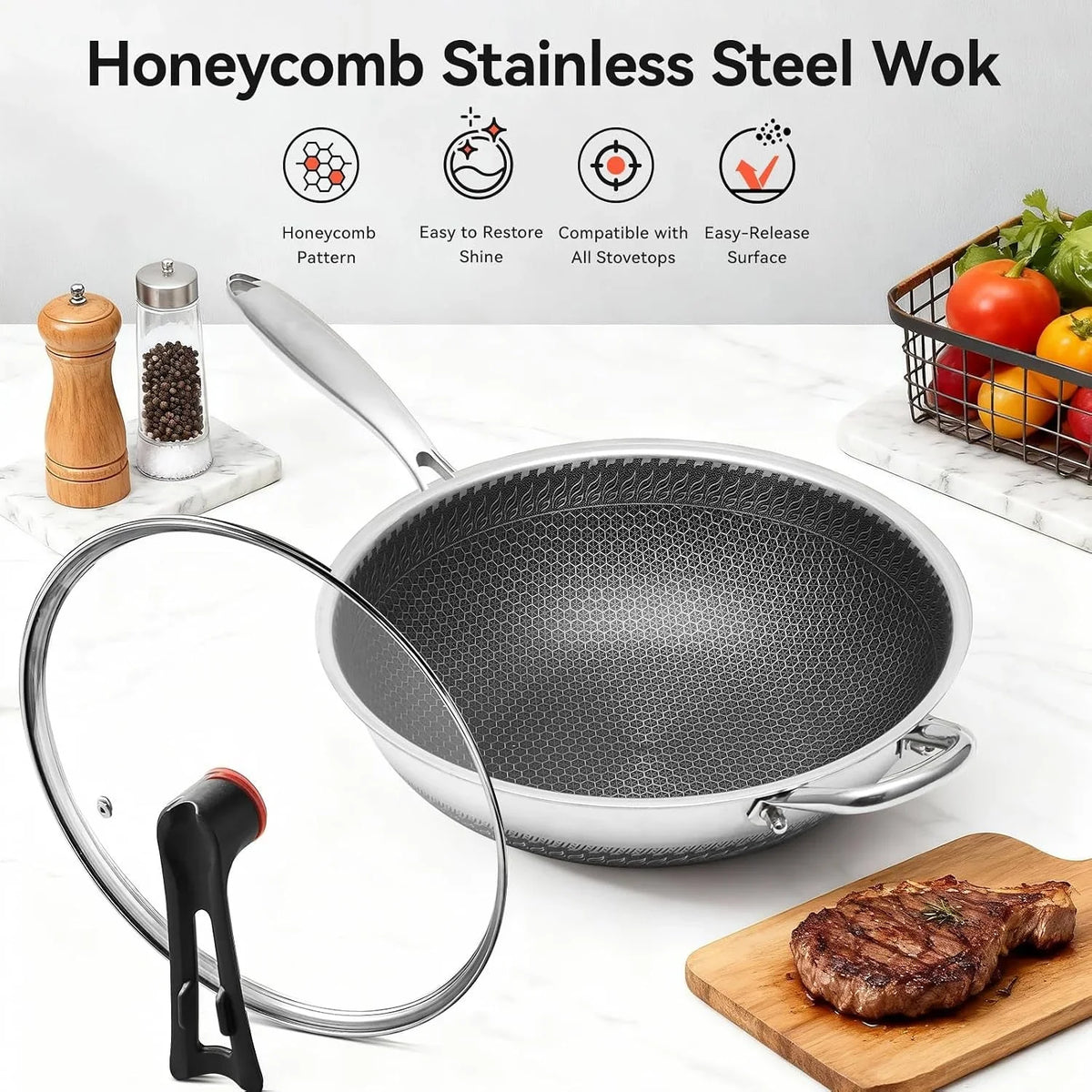 stainless-steel-wok-pan-with-lid-12-6-inch-honeycomb-hybrid-nonstick-stir-fry-pan-tri-ply-clad-skillet-for-induction-electric-gas-stove-dishwasher-safe-no-seasoning-needed-serves-3-4