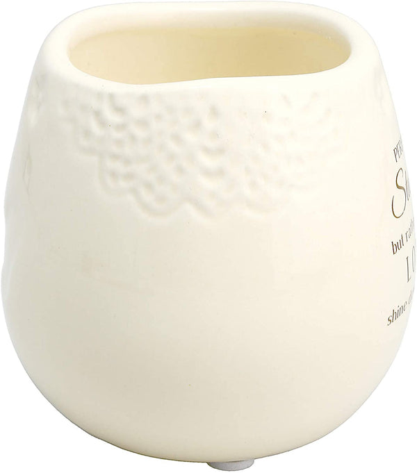Pavilion 'In Memory, a Bit of Heaven' 19177 - White Ceramic Candle with Soy Wax in a Delicate Floral Scent, Thoughtful Sympathy, Remembrance, and Condolence Gift - 8 Ounces6