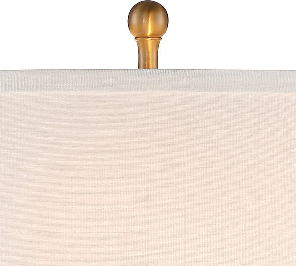 Rolland 30" Large Table Lamps Set of 2 Gold Brass Glass Antique3