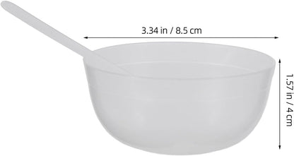 10-Piece Mixing Bowl Set with Spoons: 3.34 Inch Transparent Plastic Bowls for Mud and Diy Craft Supplies Lightweight Stackable Containers for Kids and Girls4