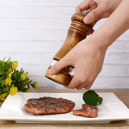 Wood Salt and Pepper Grinder Set Classic Manual Pepper Mills3