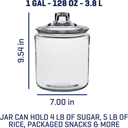 Heritage Hill 1 Gallon Glass Jar with Lid, Set of 22