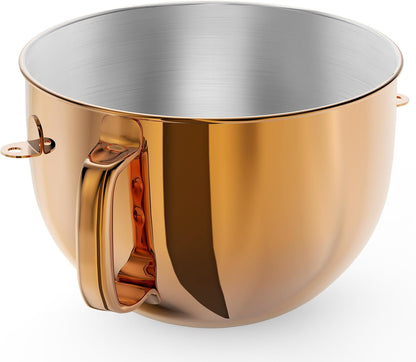 7QT Stainless Steel Mixer Bowl for Kitchenaid Stand Mixers, Kitchen Aid Mixing Bowl for 7QT Lift Mixer with Handle Copper1