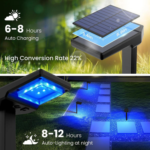 Solar Pathway Lights Outdoor, Smart Color Changing 9-In-1 Modes4