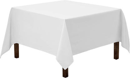 Square Tablecloth - 70 X 70 Inch White Table Cloth for Medium Square or round Tables - Heavy Duty Washable Fabric - for Buffet Table, Holiday Party, Dinner, Wedding & Baby Shower1