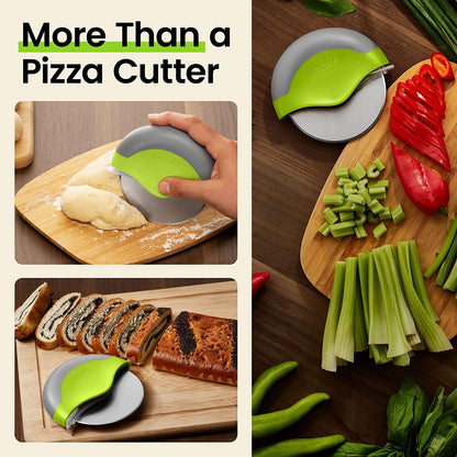 Pizza Cutter Wheel, Heavy Duty Ergonomic Pizza Slicer with Easy Grip Non-Slip Handle and Blade Cover, Dishwasher Safe (Green)7