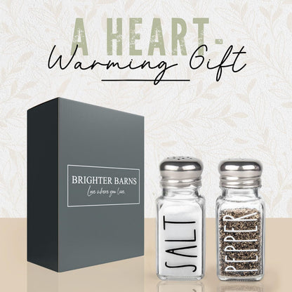 Clear Glass Salt and Pepper Shakers Set by  - Modern Kitchen Decor for Home Restaurant BBQ Camping RV - Farmhouse Kitchen Accessories - Glass Shakers & Stainless Steel Lids (Clear)5