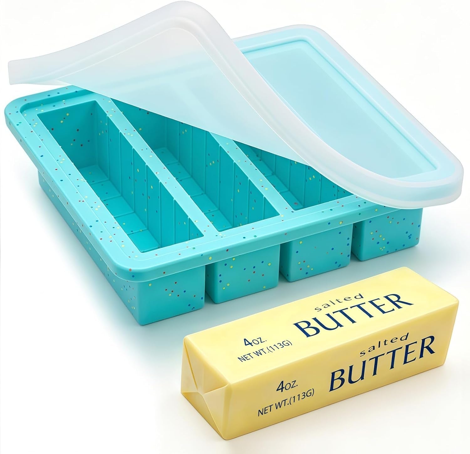 butter-mold-with-stainless-steel-frame-bpa-free-nonstick-butter-mold-for-homemade-butter-with-lid-fits-4-oz-standard-butter-stick-size-aque-1-pc