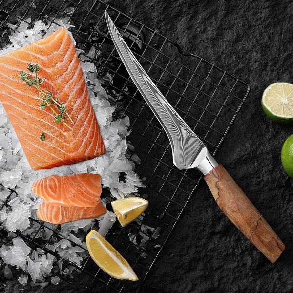 Fillet Knife 7 Inch, Precision Boning Knife for Efficient Meat Cutting and Boning， Boning Knife in High Carbon Steel5