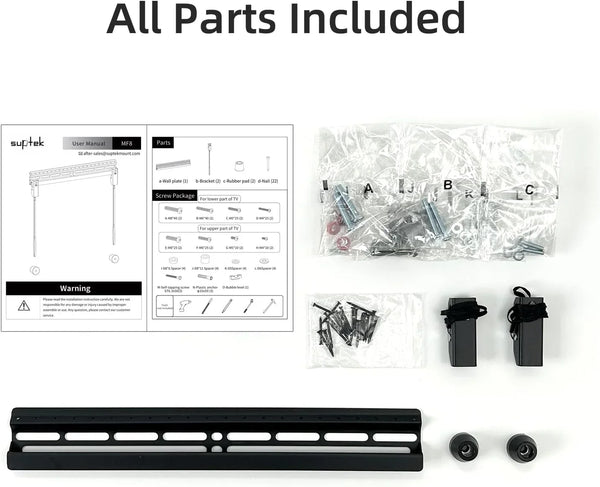 Studless TV Wall Mount for Most 23-60 Inch Tvs up to 99 Lbs, Low Profile No Drill TV Mount, Drywall Bracket with Max VESA 400X400Mm, No Stud, No Drill, Easy Install, MF88